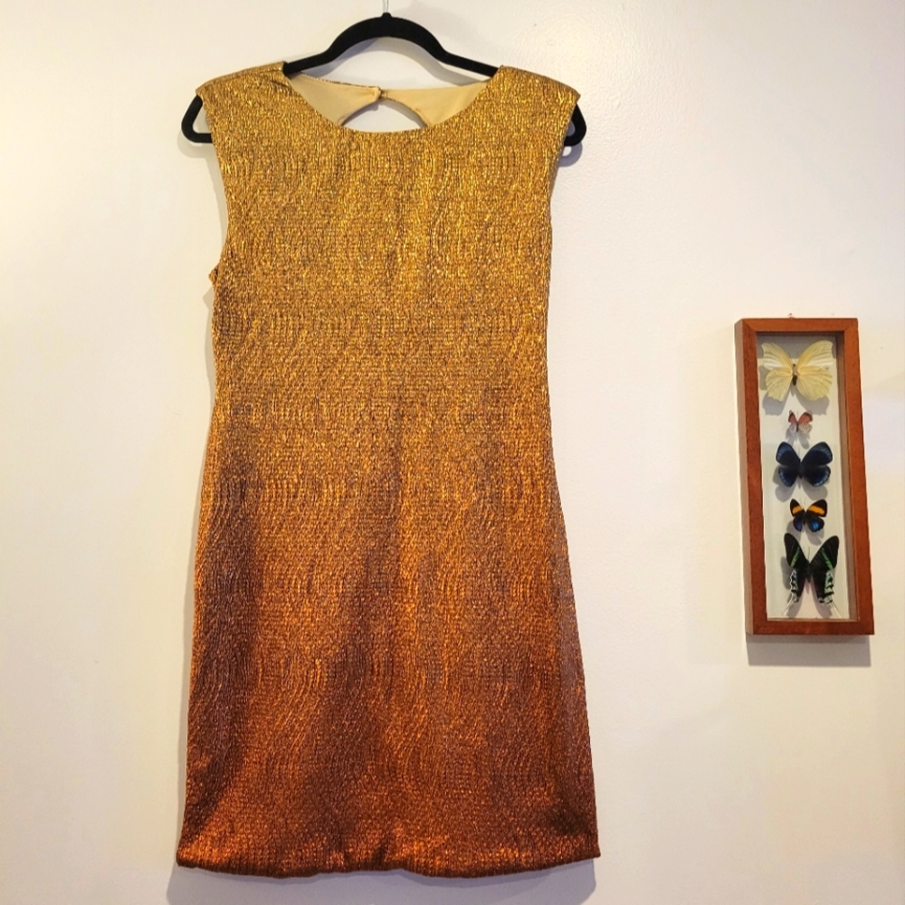 Gold and Bronze mini dress - Medium